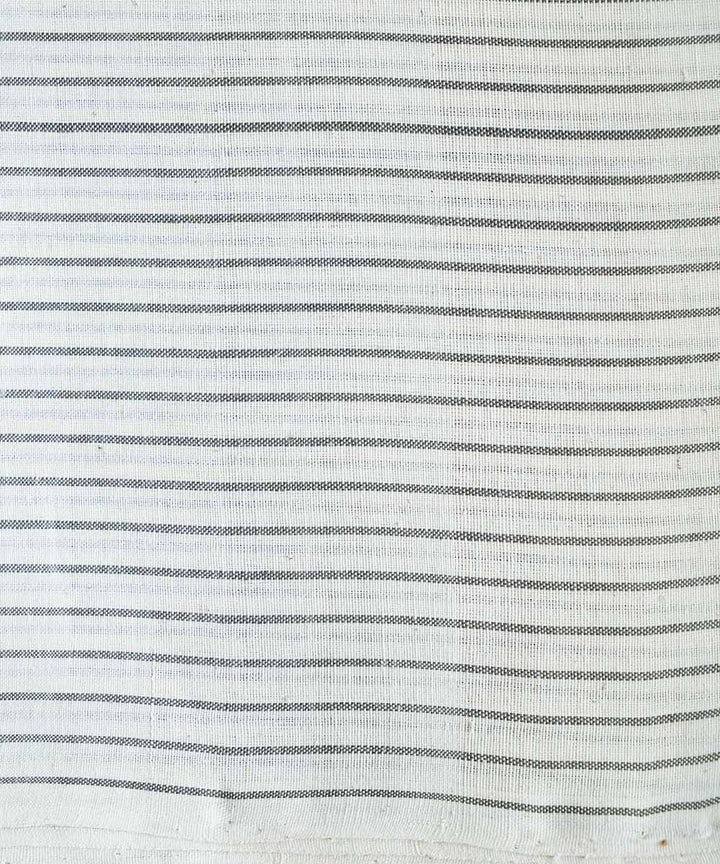 Off white handspun handwoven ponduru cotton stripe fabric
