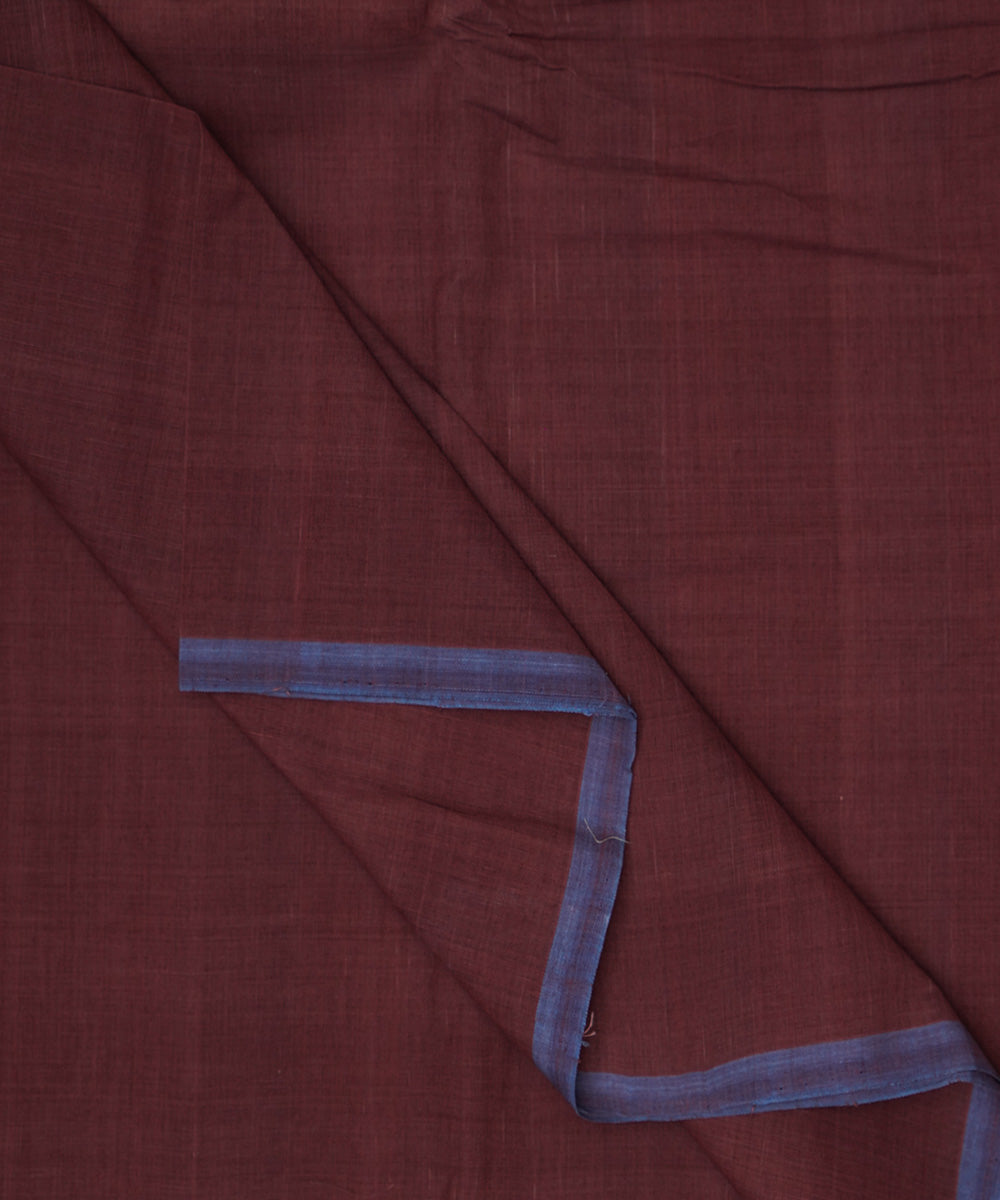 Maroon handspun handwoven natural dye cotton fabric
