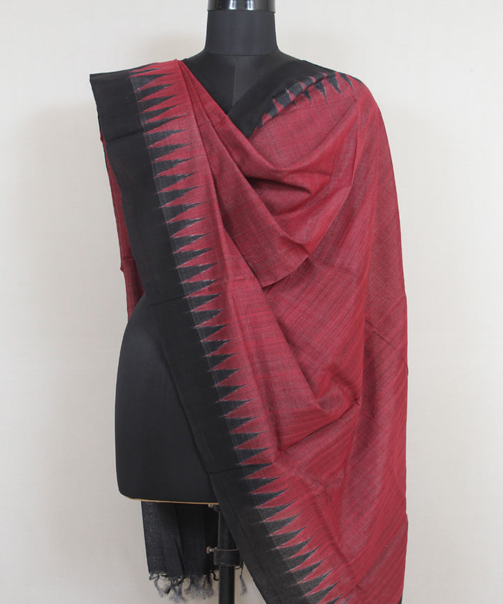 Maroon black handwoven gopalpur tussar odisha ikat dupatta