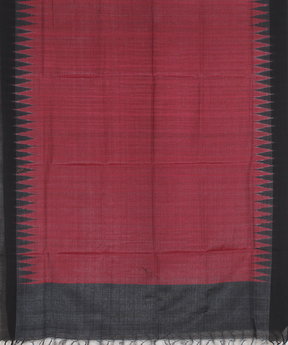 Maroon black handwoven gopalpur tussar odisha ikat dupatta