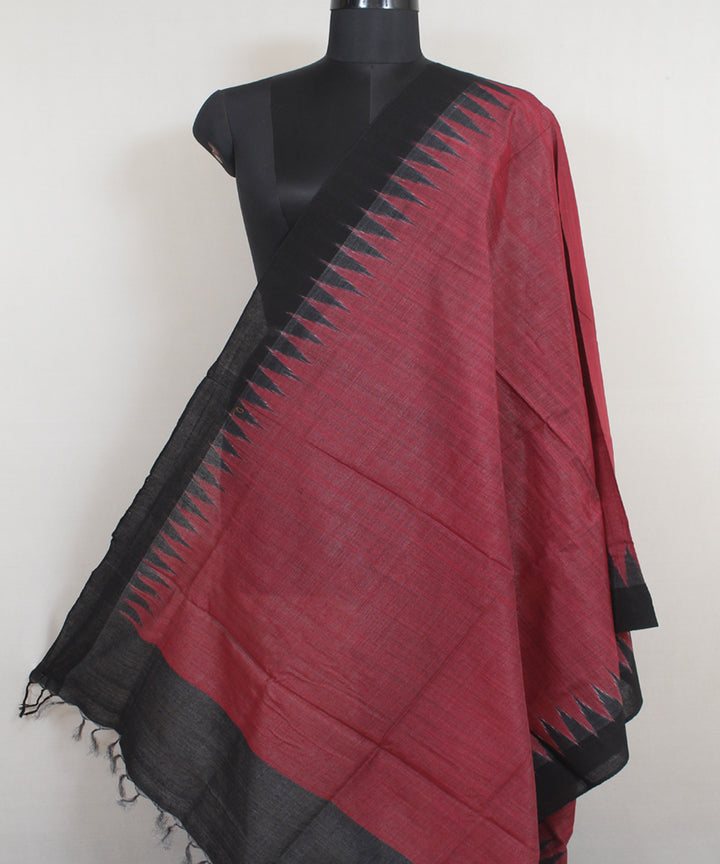 Maroon black handwoven gopalpur tussar odisha ikat dupatta