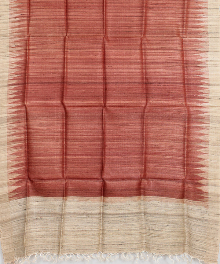 Rust beige handwoven gopalpur tussar odisha ikat dupatta