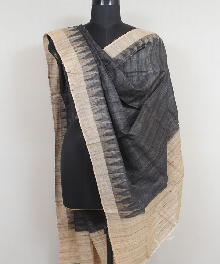 Black beige handloom gopalpur tussar odisha ikat dupatta