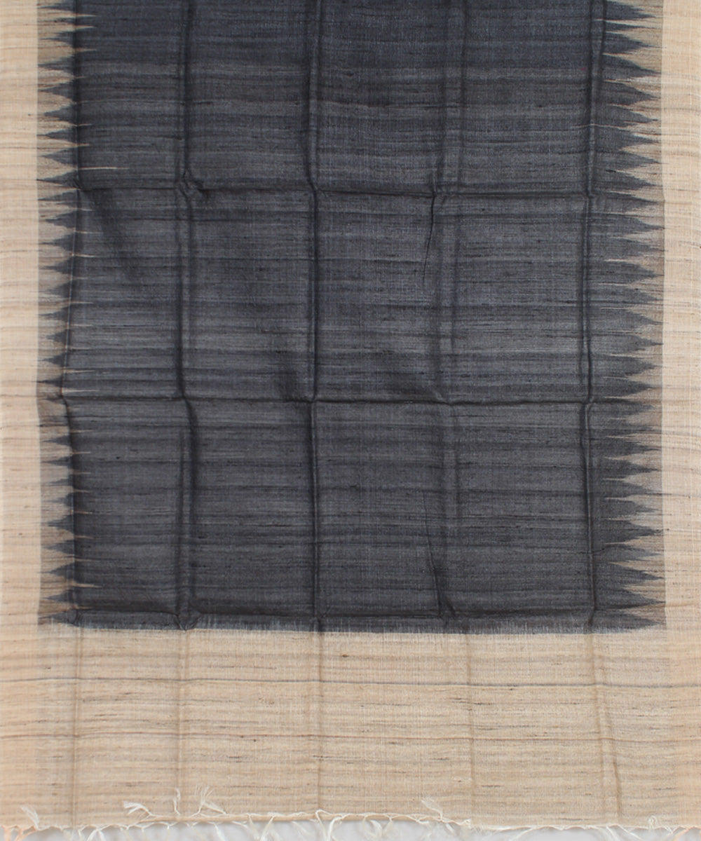 Black beige handloom gopalpur tussar odisha ikat dupatta