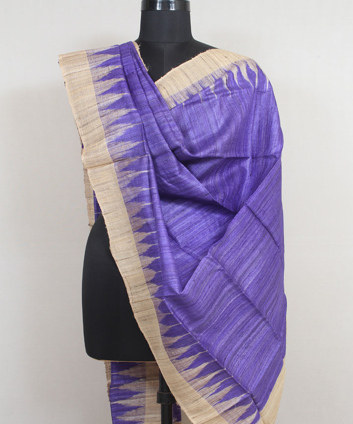 Lavender beige handwoven gopalpur tussar odisha ikat dupatta