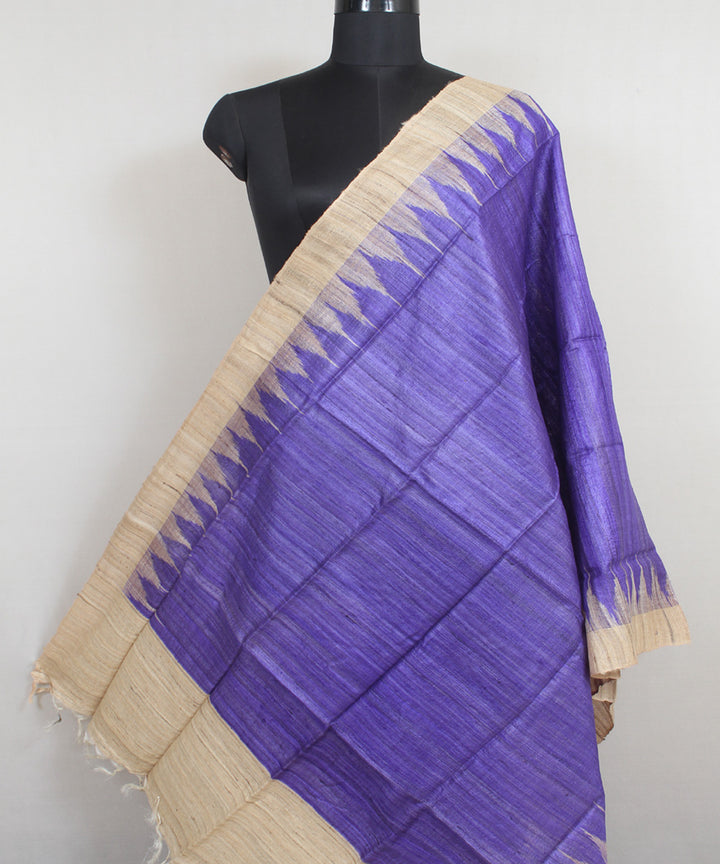 Lavender beige handwoven gopalpur tussar odisha ikat dupatta