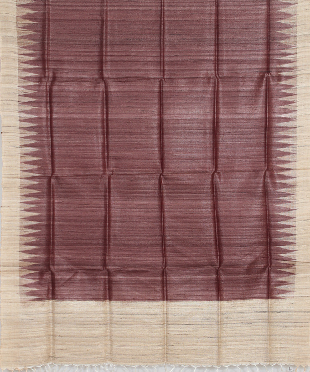 Brown beige handwoven gopalpur tussar odisha ikat dupatta
