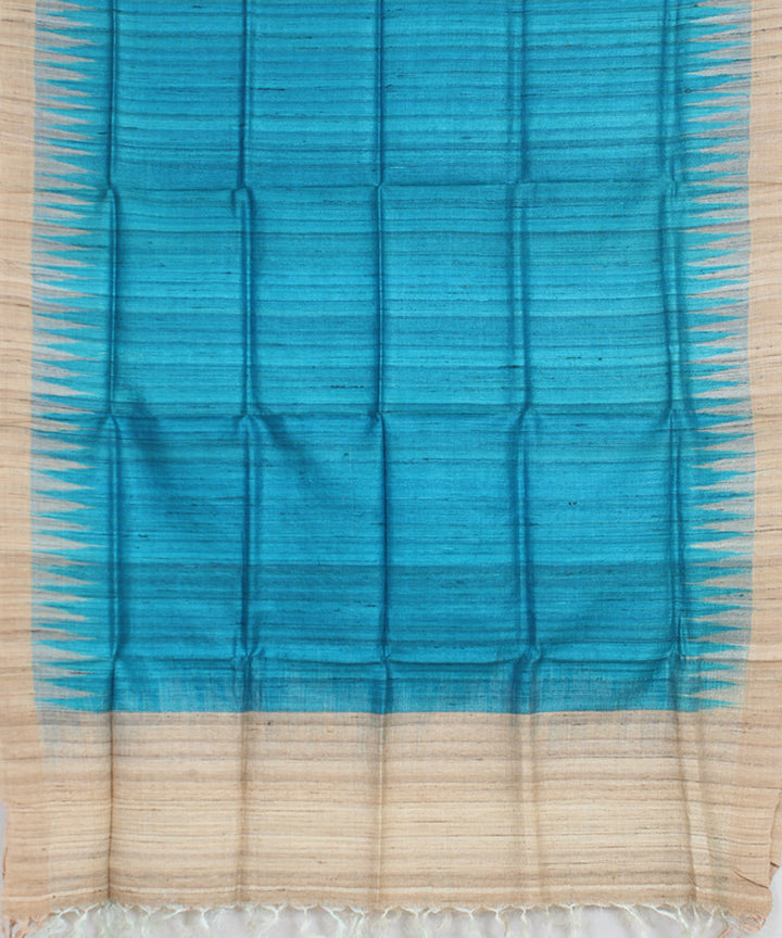 Sky blue beige handwoven gopalpur tussar odisha ikat dupatta