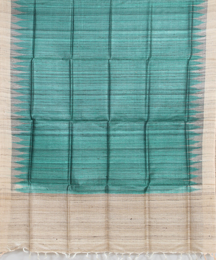 Sea green beige handwoven gopalpur tussar odisha ikat dupatta