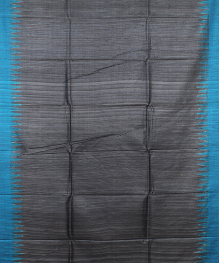 Black azure blue odisha ikat handwoven gopalpur tussar saree