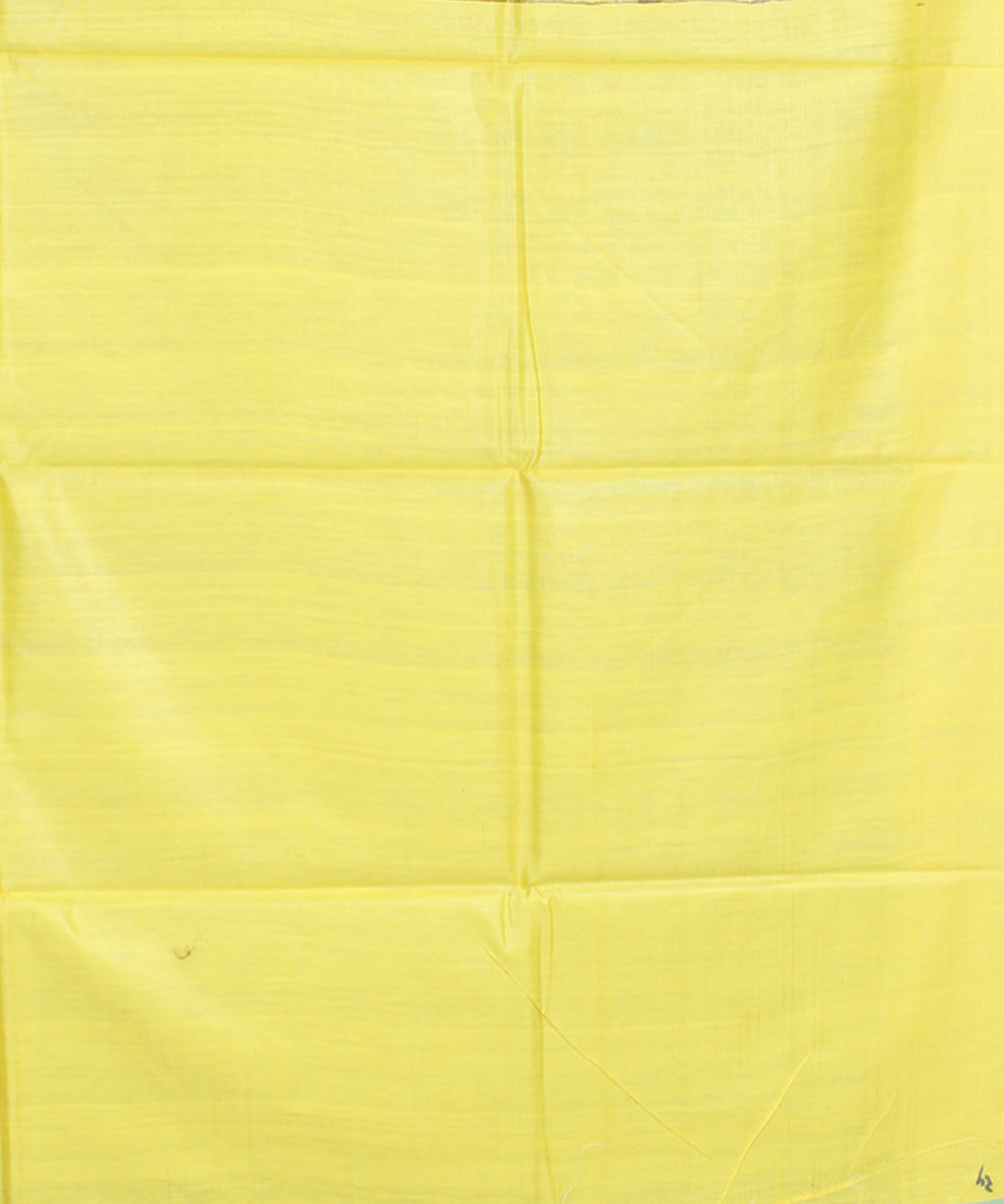 Brown yellow odisha ikat handwoven gopalpur tussar saree