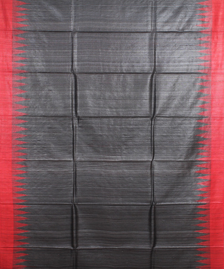 Black red odisha ikat handwoven gopalpur tussar saree