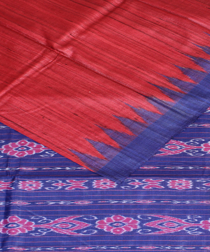 Maroon purple odisha ikat handwoven gopalpur tussar saree