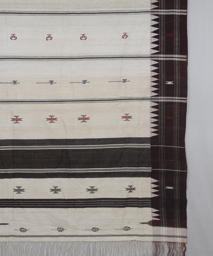 Beige brown handwoven cotton kotpad dupatta