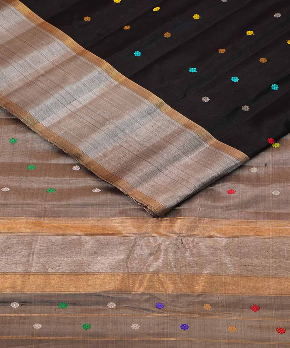 Black handwoven gadwal silk saree