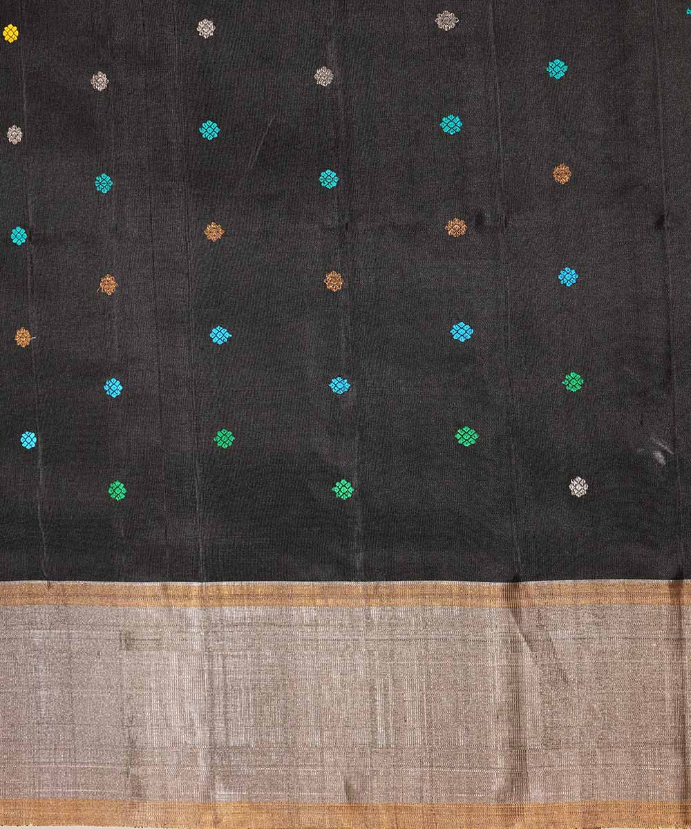 Black handwoven gadwal silk saree