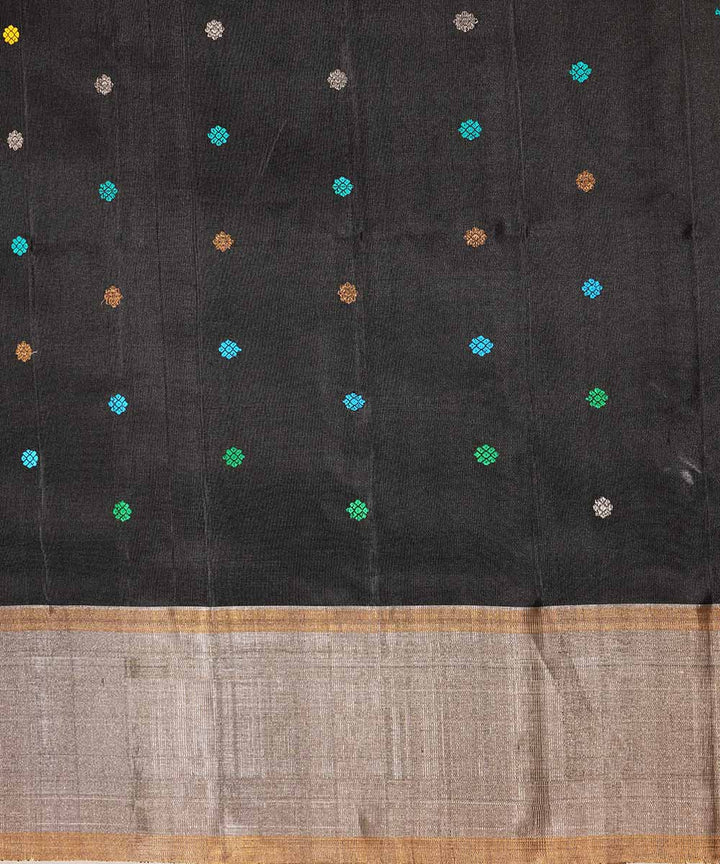 Black handwoven gadwal silk saree