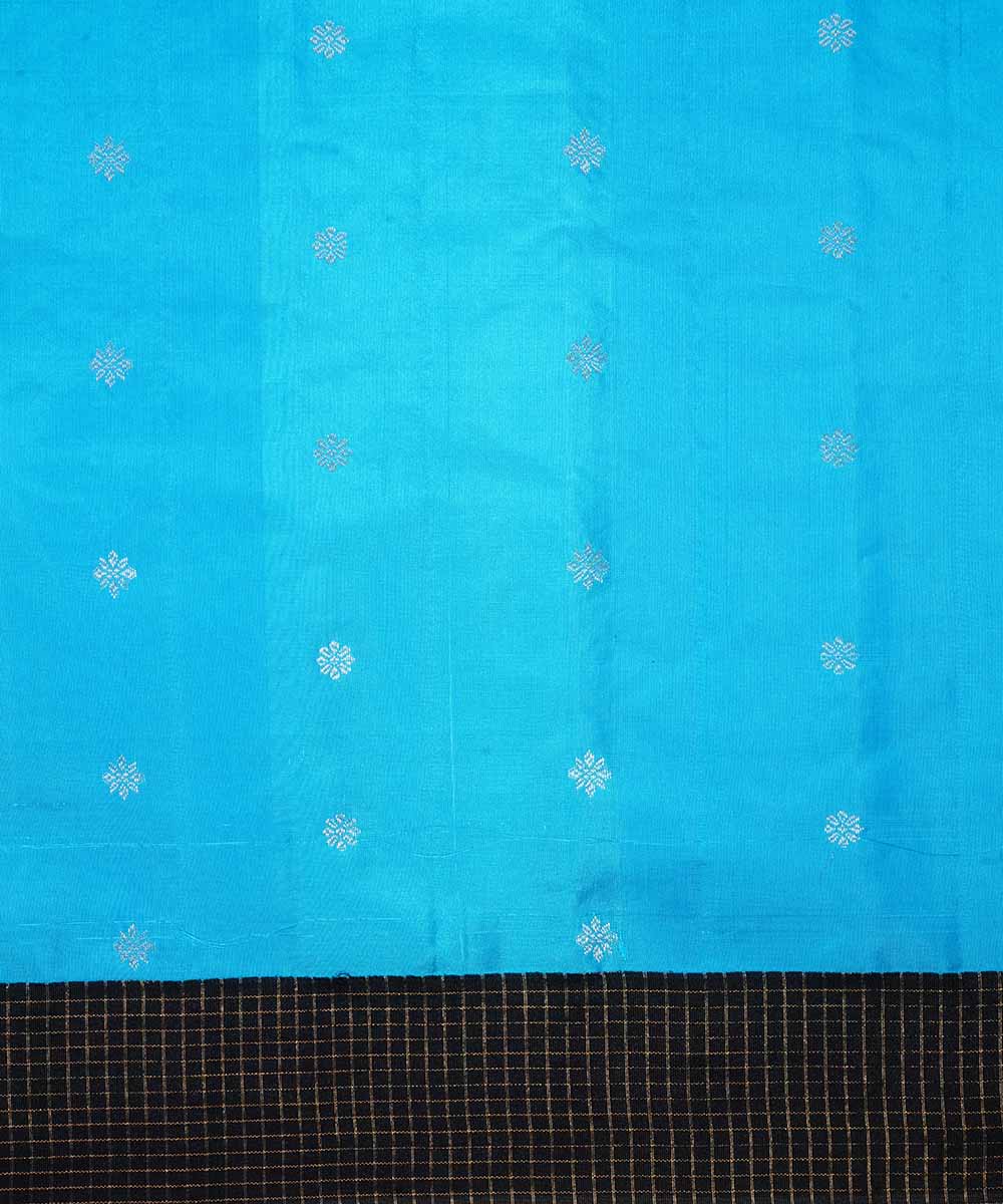Sky blue handwoven gadwal silk saree