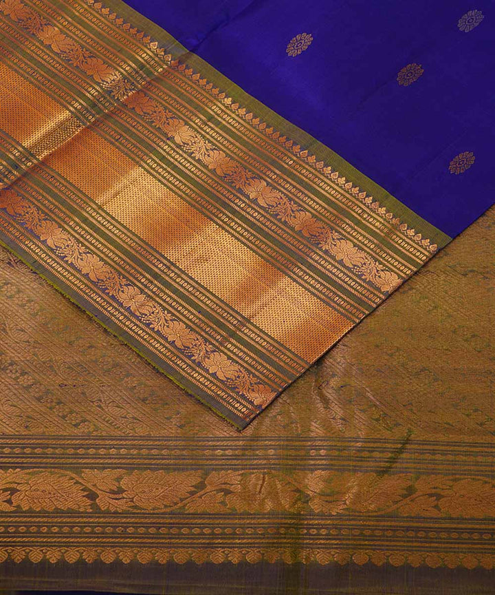 Royal blue handloom gadwal silk saree