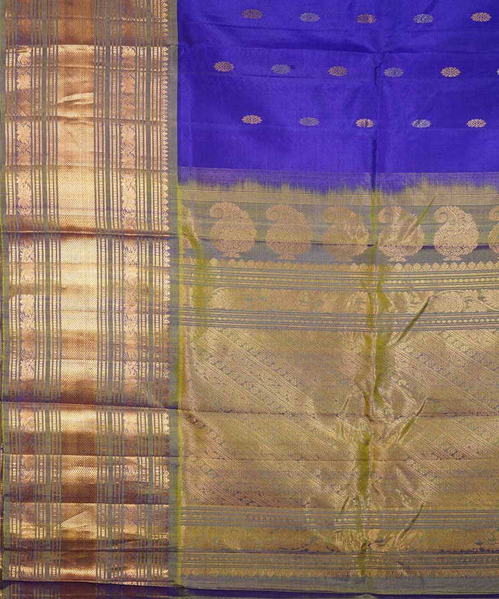 Royal blue handloom gadwal silk saree