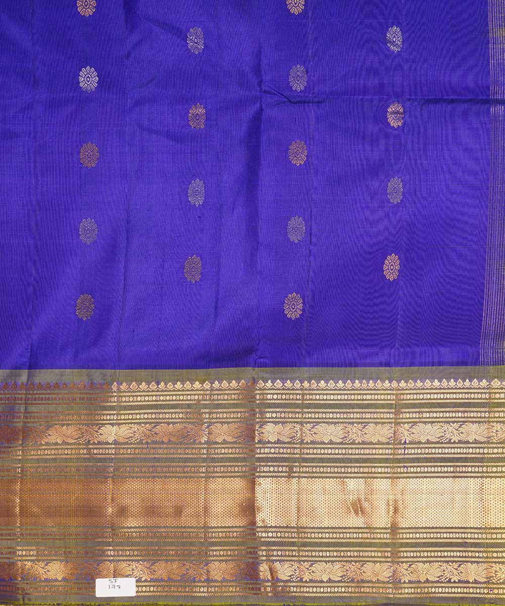 Royal blue handloom gadwal silk saree