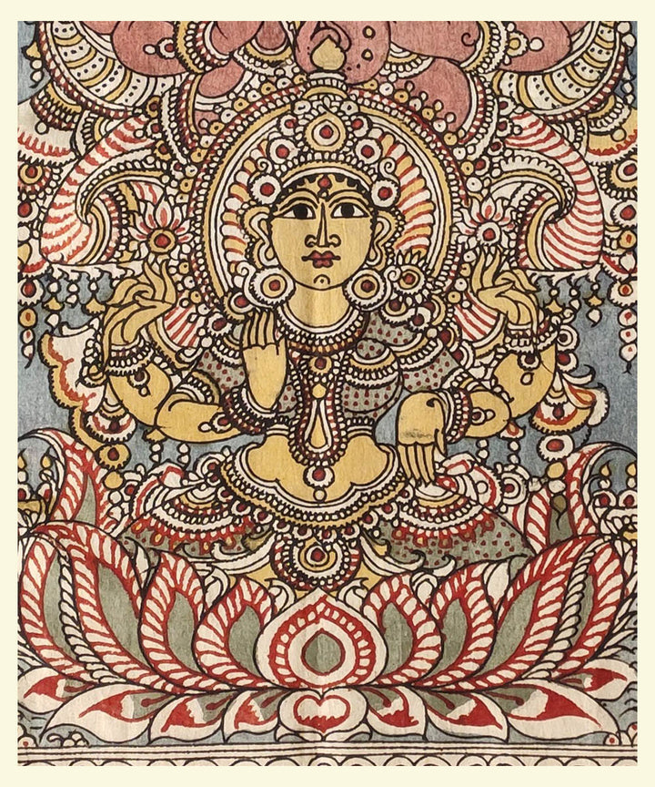 Multicolour hand painted cotton kalamkari ganesha panel unframed