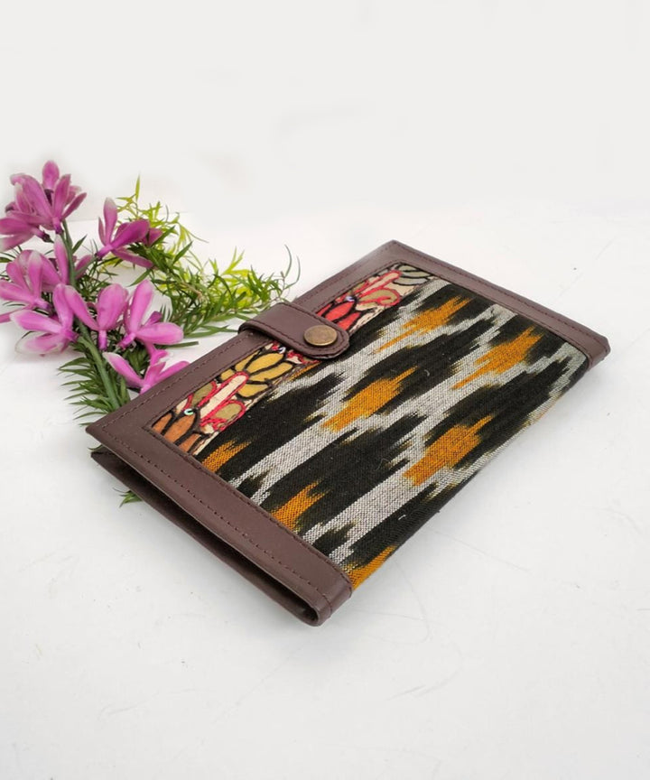 Black ikkat cotton kalamkari handcrafted wallet