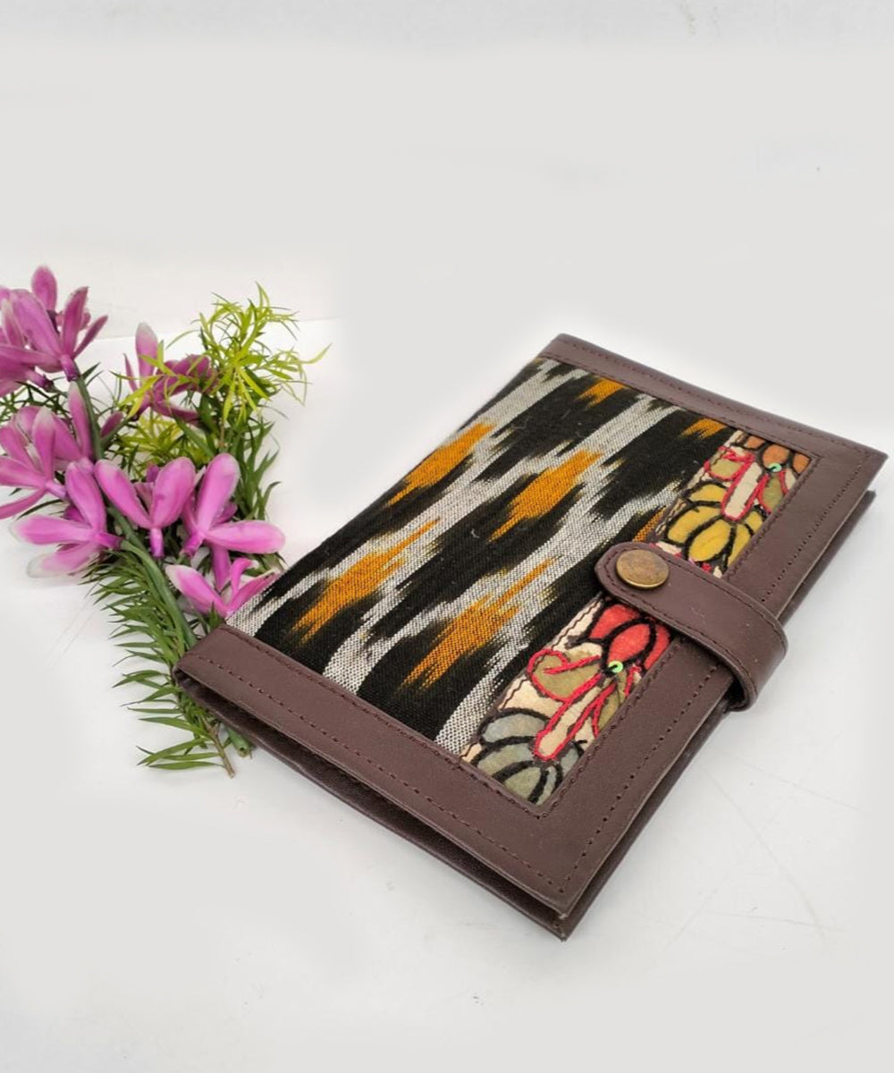 Black ikkat cotton kalamkari handcrafted wallet