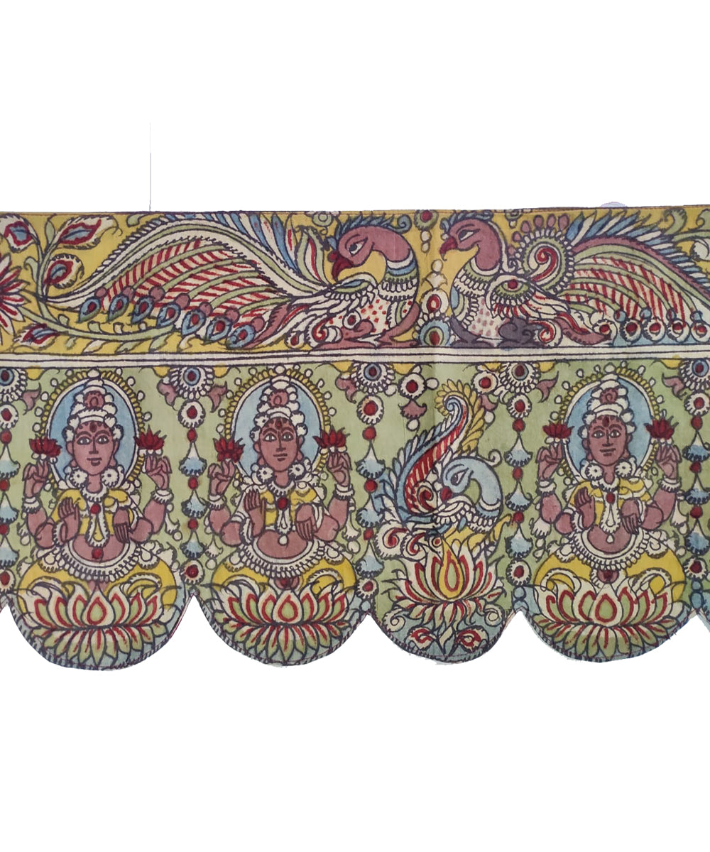 Multicolor hand painted cotton kalamkari thorana