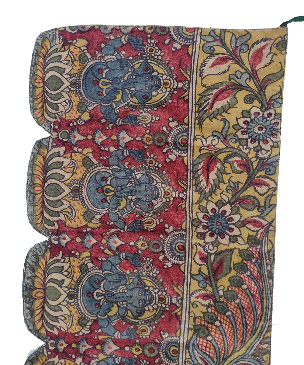 Multi color hand painted cotton kalamkari thorana