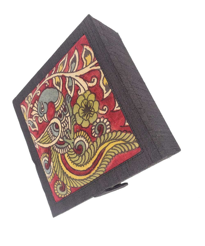Black craft board base with ghicha silk cotton kalamkari jewellery box
