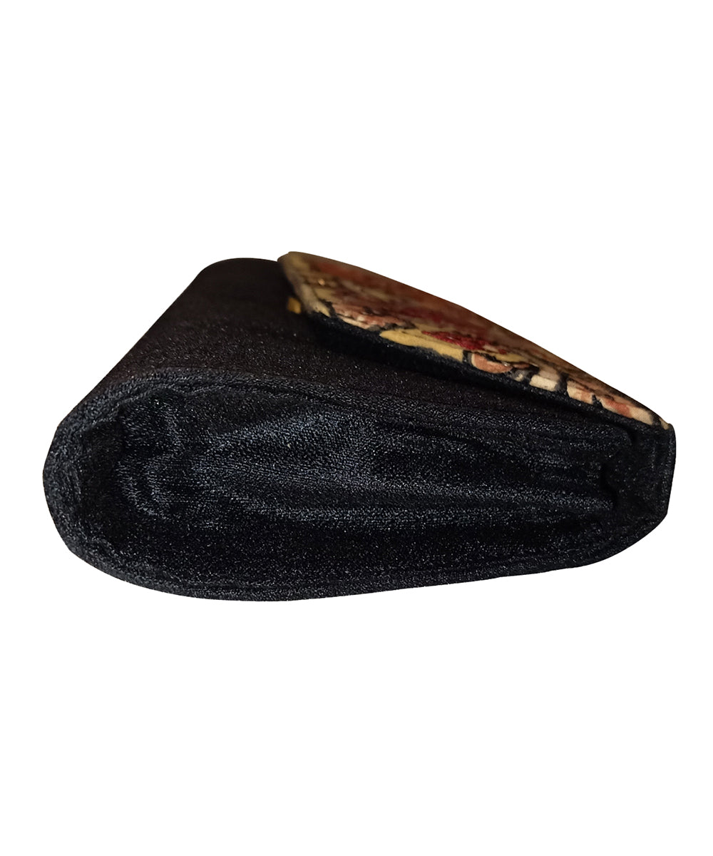 Cool black hand painted ghicha silk cotton kalamakari clutch