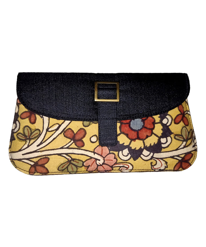 Black with multicolor hand painted ghicha silk cotton kalamkari sling