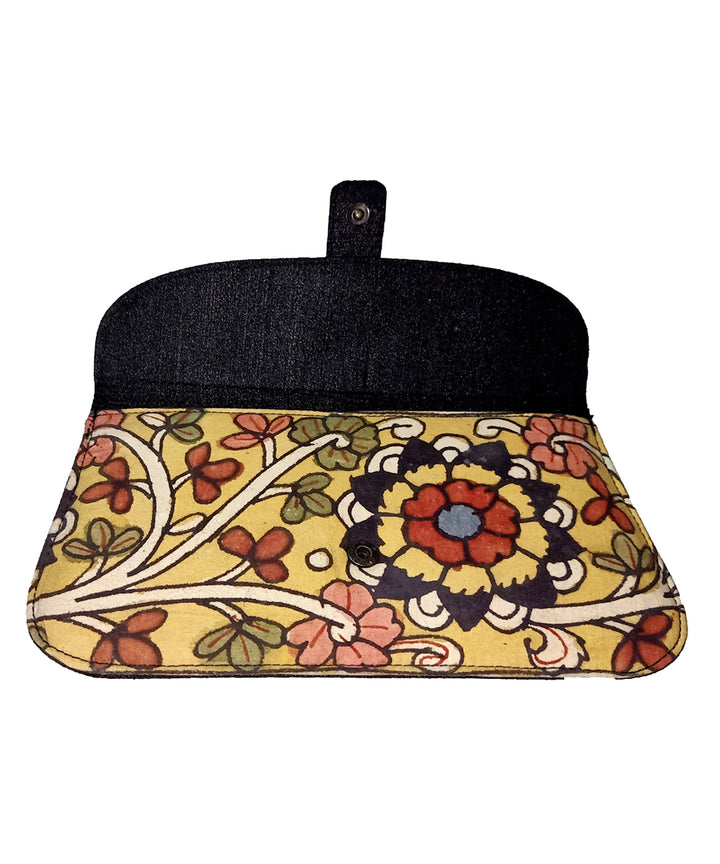Black with multicolor hand painted ghicha silk cotton kalamkari sling