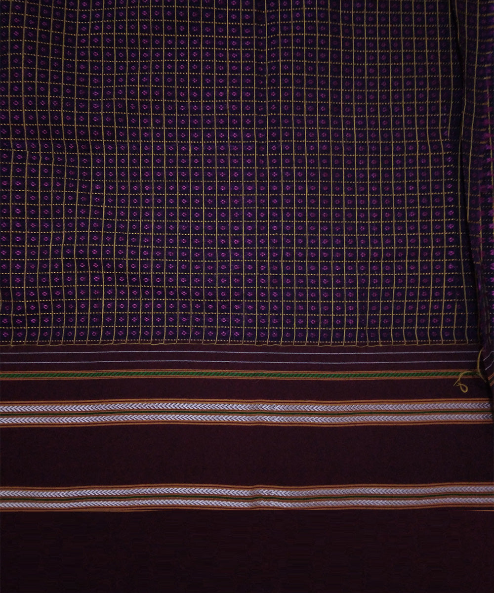 Burgundy cotton art silk kuppasa khun fabric
