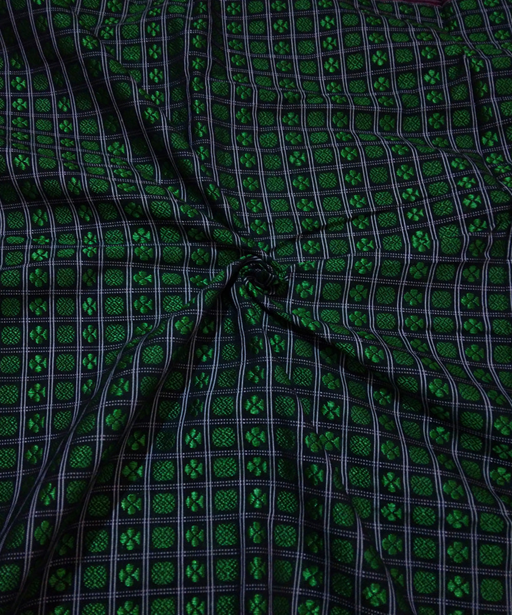 Green cotton art silk kuppasa khun fabric