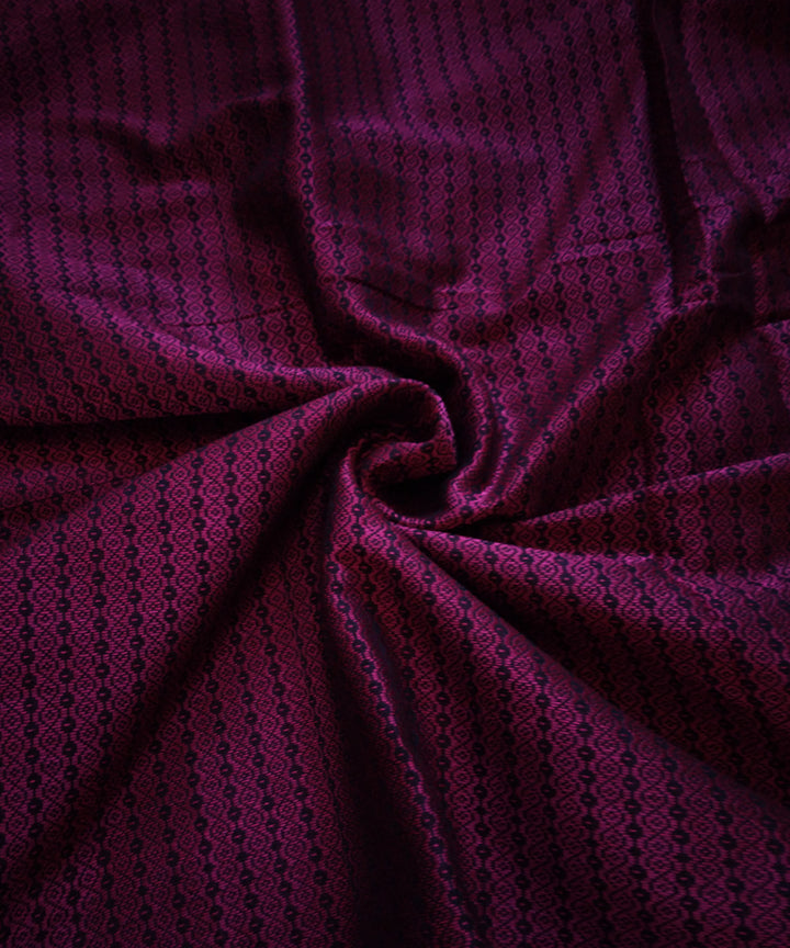 Burgundy handwoven cotton khana blouse fabric