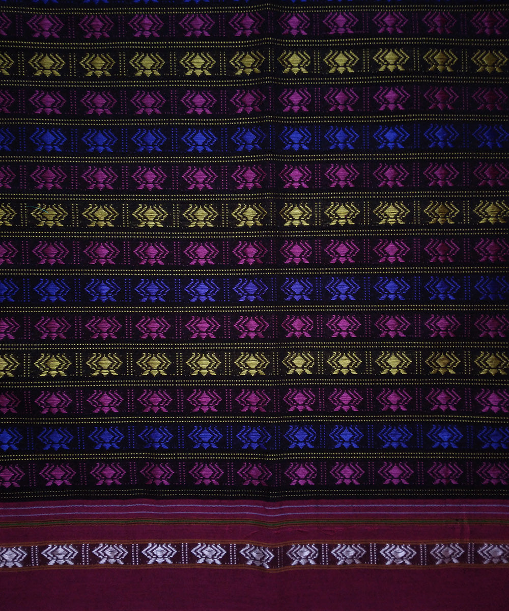 Multi color handwoven cotton art silk khana blouse fabric