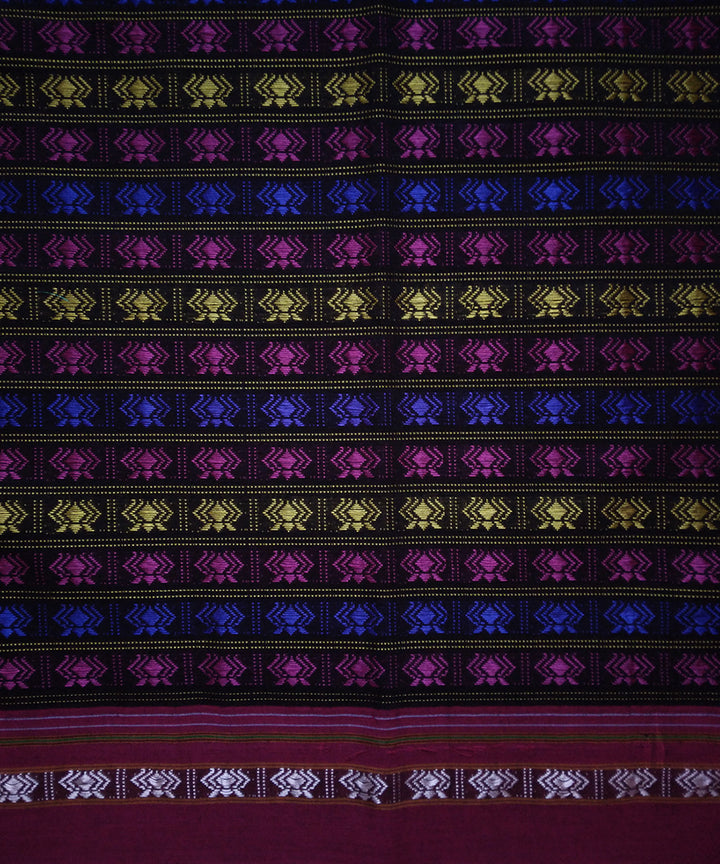 Multi color handwoven cotton art silk khana blouse fabric