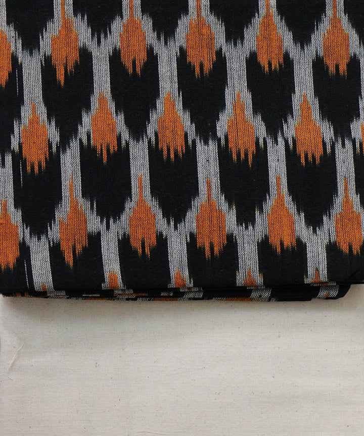 3pc Black white handloom cotton pochampally ikat dress material