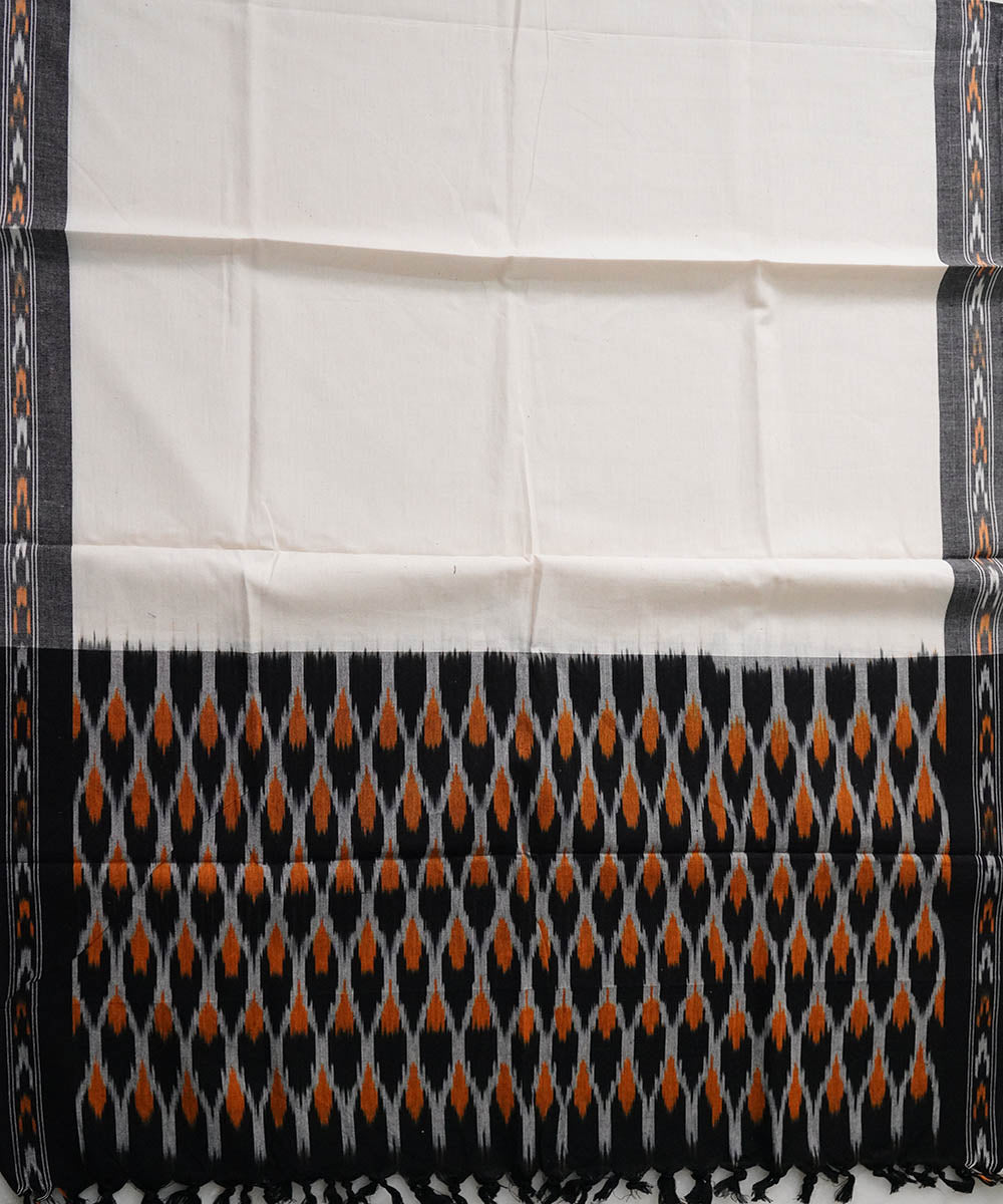 3pc Black white handloom cotton pochampally ikat dress material