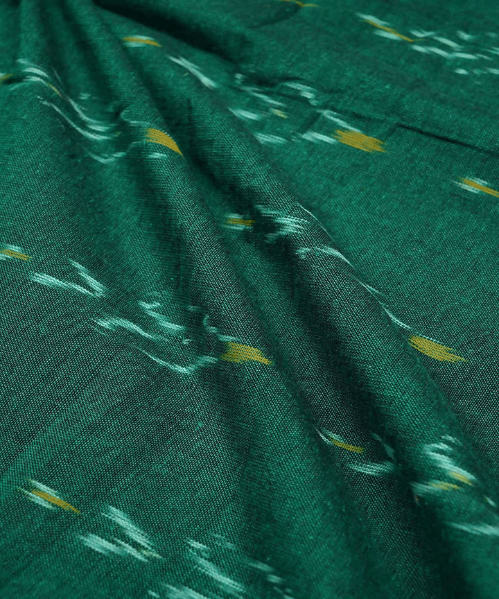 2.5m Dark green handwoven cotton ikat pochampally kurta material