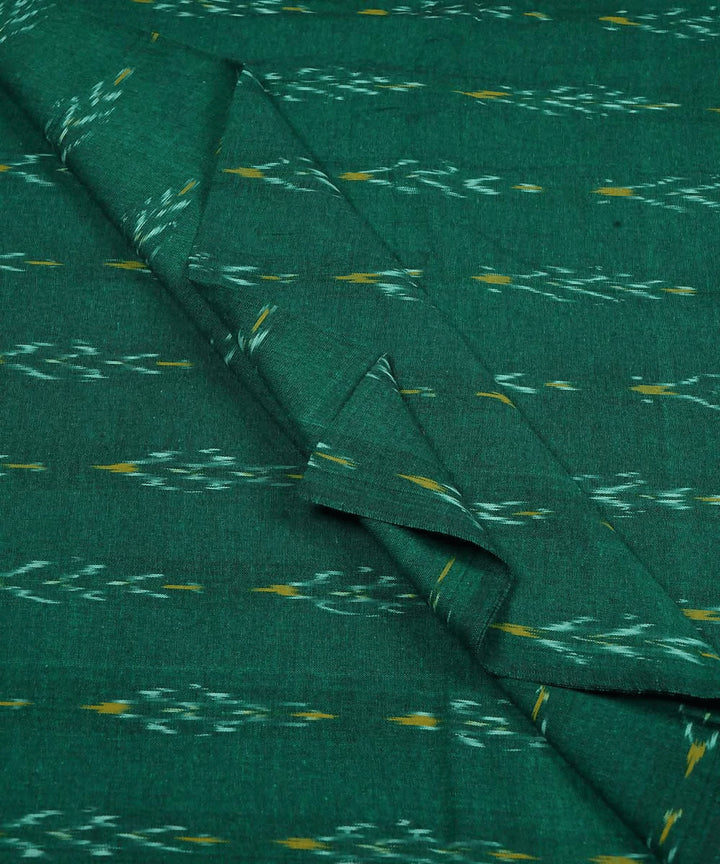 2.5m Dark green handwoven cotton ikat pochampally kurta material