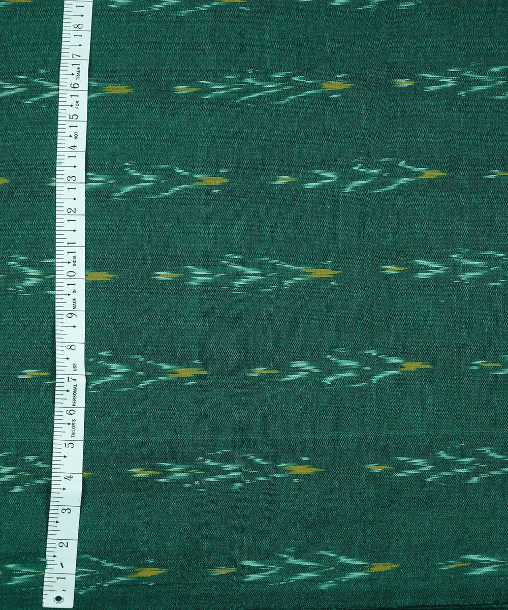 2.5m Dark green handwoven cotton ikat pochampally kurta material