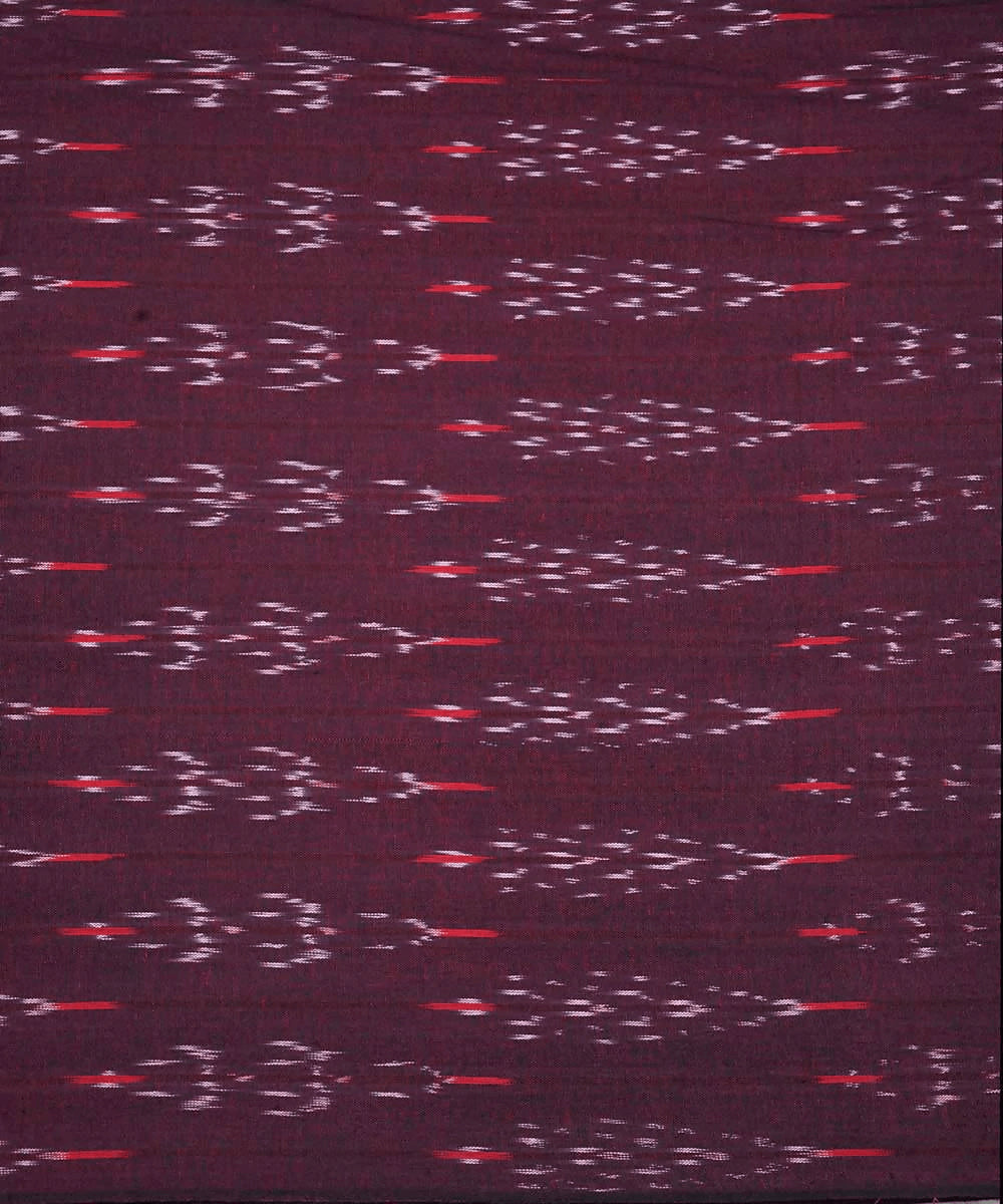 2.5m Maroon handwoven cotton ikat pochampally kurta material