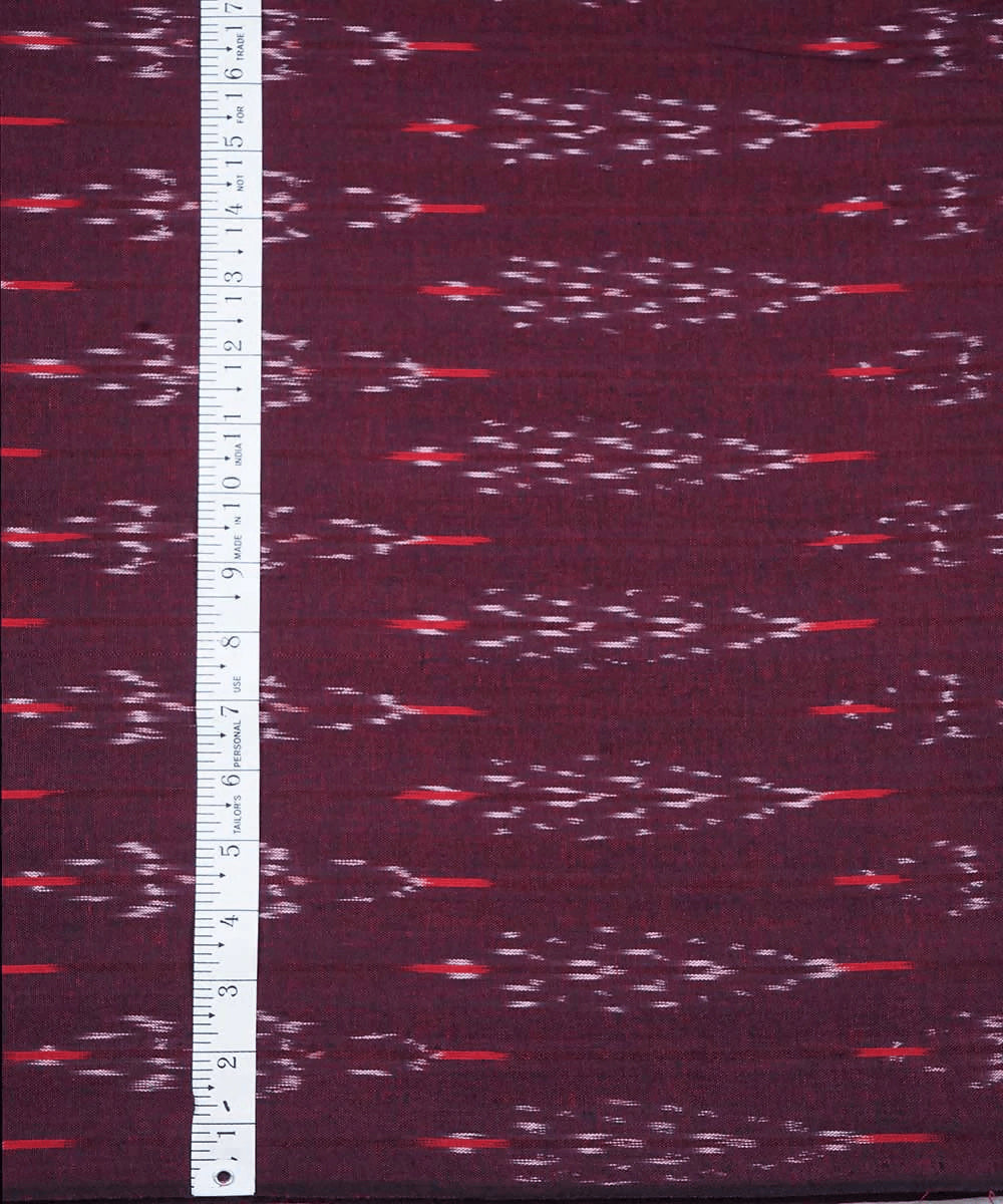 2.5m Maroon handwoven cotton ikat pochampally kurta material