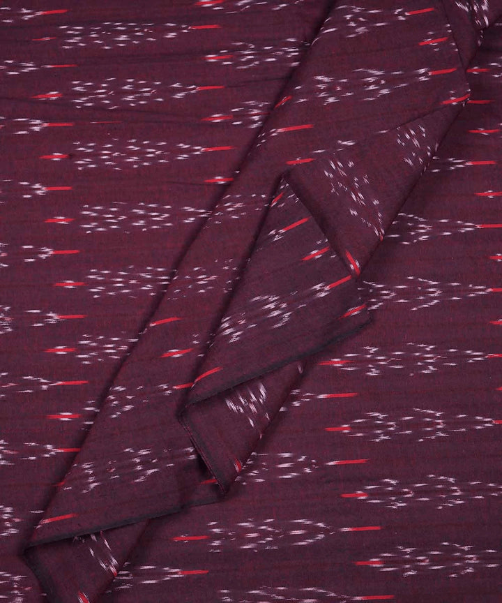 2.5m Maroon handwoven cotton ikat pochampally kurta material