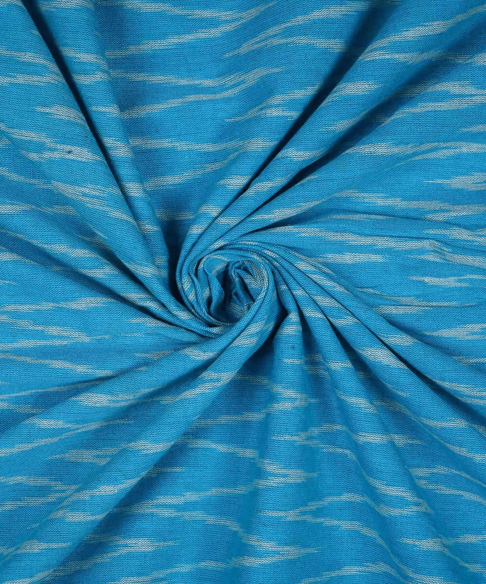 1.6m Sky blue handwoven cotton ikat pochampally kurta material
