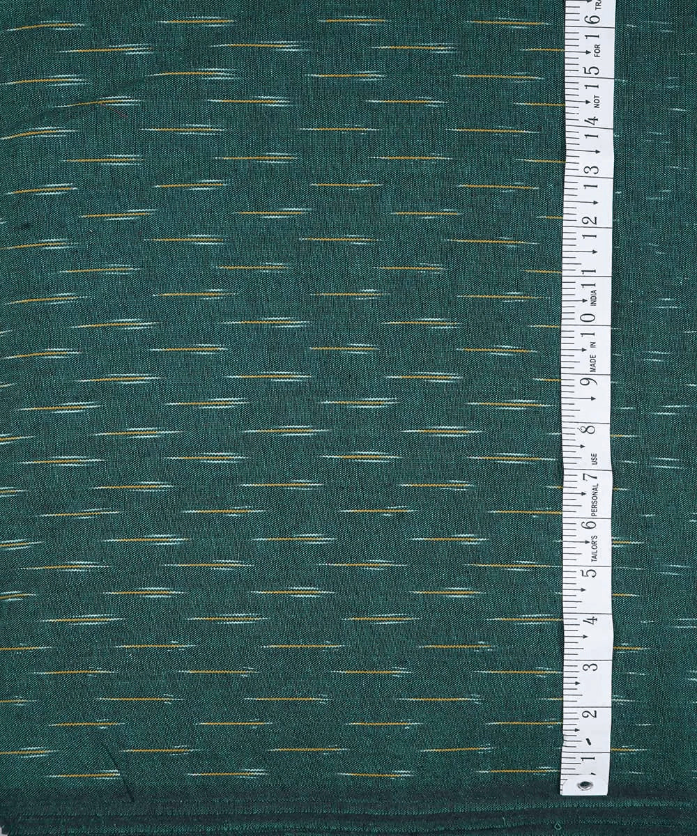 2.5m Forest green handwoven cotton ikat pochampally kurta material