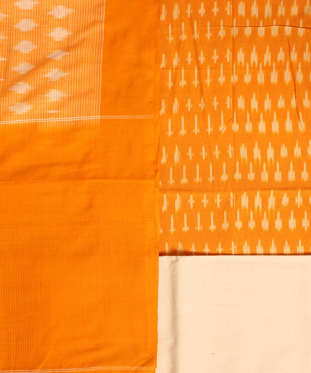 3pc Yellow handwoven dress material pochampally ikat